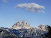 Una seconda veduta delle Tre Cime dal Parco della Memoria di Pian dei Buoi