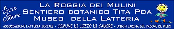 striscione museo della latteria, roggia dei mulini, sentiero botanico tita poa