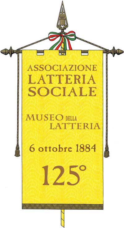 rappresentazione gonfalone per la celebrazione dei 125 anni di vita della Latteria Sociale