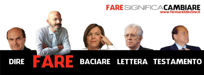 Fare per Fermare il Declino: dire - FARE - baciare-lettera-testamento