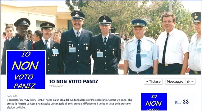 pagina facebook "Io non voto Paniz"