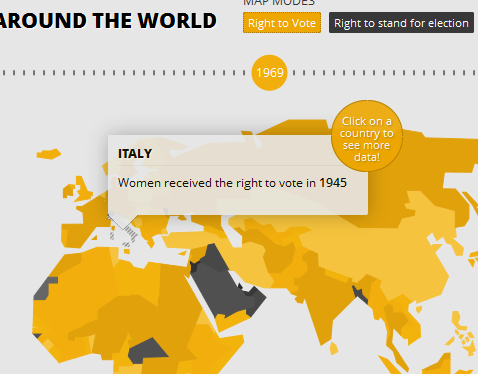 clicca per visualizzare la mappa interattiva sui diritti politici conseguiti dalle donne nel mondo