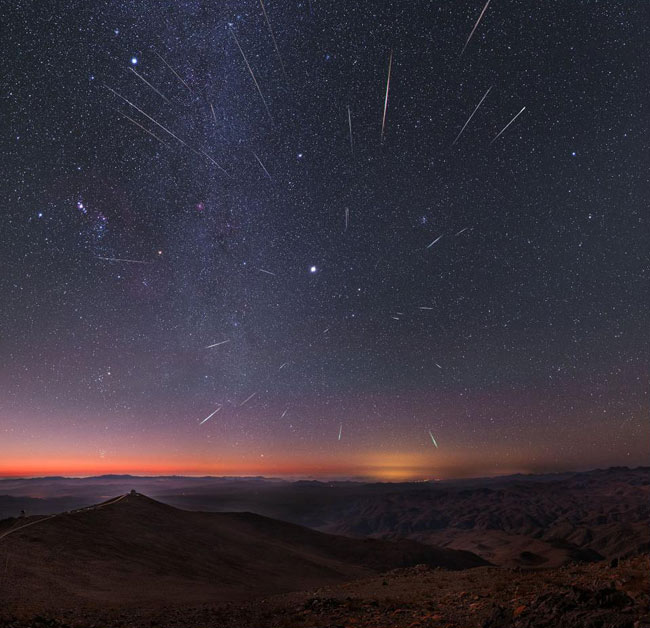 Geminid Meteors over Chile 