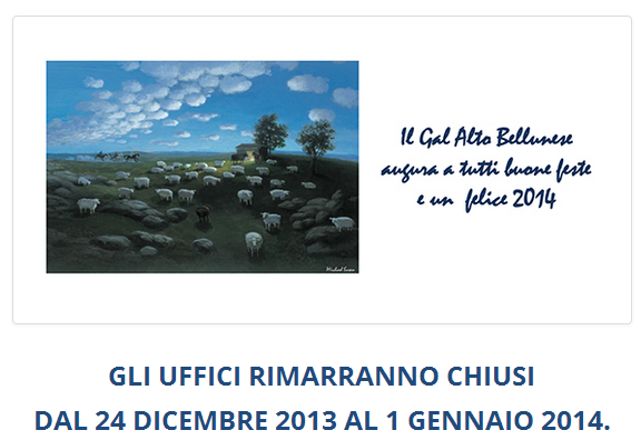 screenshot del sito del Gal Altobellunese il 27 febbraio 2014