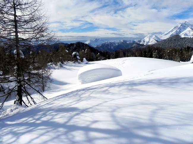 Pian dei Buoi - Tabià dei Poa a Soracrepa (foto Eugenio Calligaro - 15 feb. 2014)