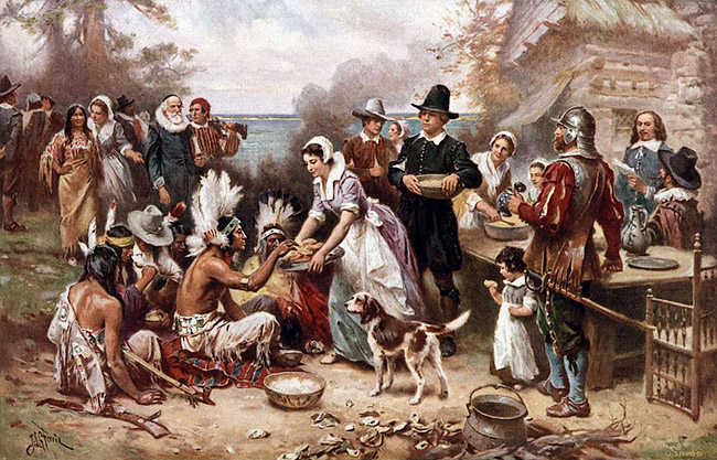 pranzo-ringraziamento-tra-nativi-e-colonizzatori