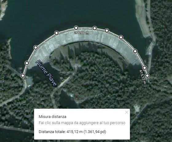 misura di distanze e asuperfici in Google Map