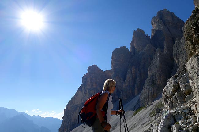 Sentiero d'arroccamento delle Tre Cime: all'altezza della Chiesetta della Madonna della Croda