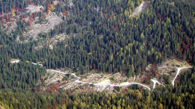 Strada della Val da Rin (tratto prossimo a Forzela Bassa)