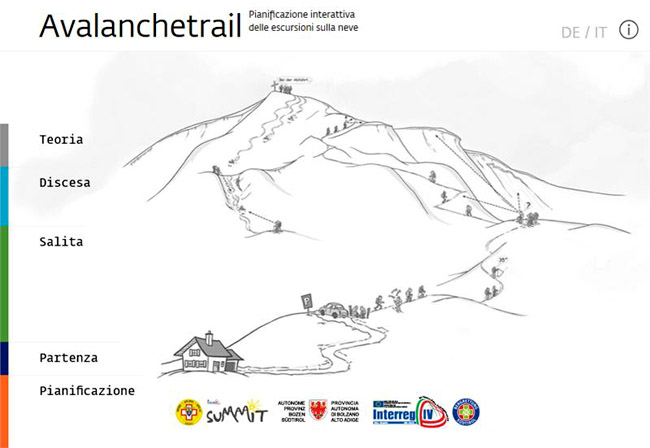 Sito del servizio protezione valanghe della Provincia autonoma di Bolzano: Avalanchetrail