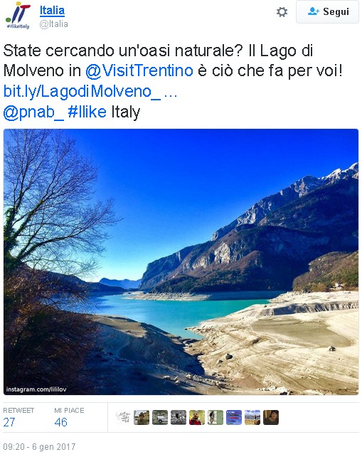 Lago Molveno (estratto da twitter)