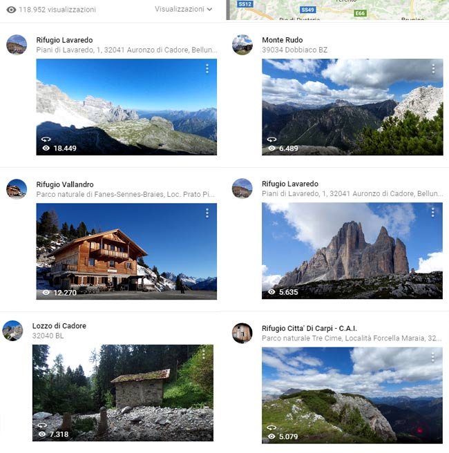 visualizzazioni foto su Maps