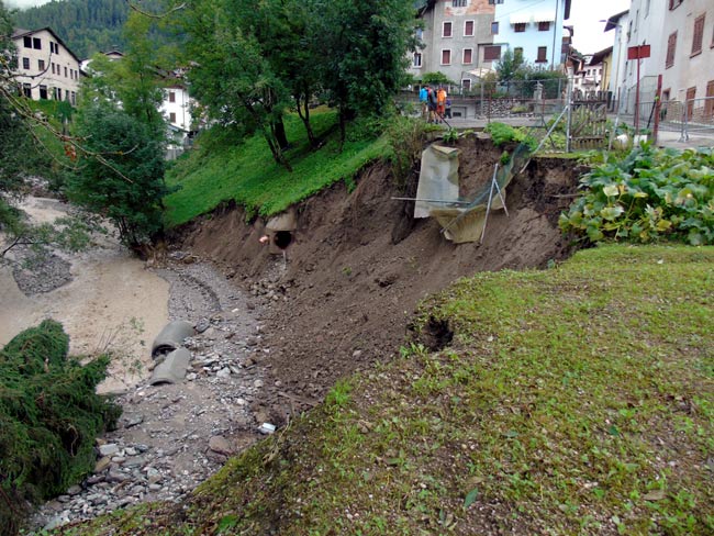 il tratto di fognatura "saltata" visto da sud