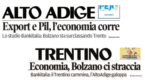 Tratto dalle prime pagine di Algto Adige e Trentino del 15 giugno 2017