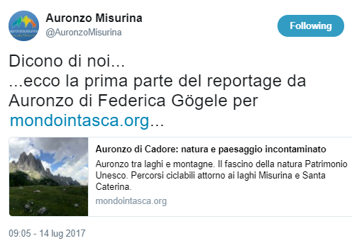 Auronzo-Misurina: dicono di noi...