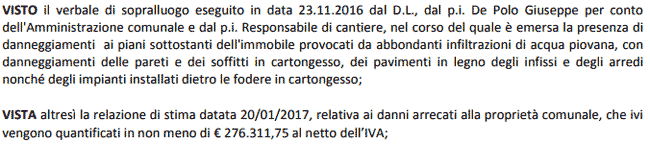 estratto determina comune di Lozzo n.5 del 7 febbraio 2018