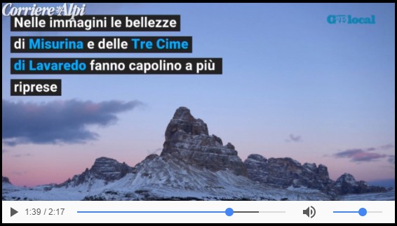 Frame da un video del Corriere delle ALpi (vedi testo dell'articolo)