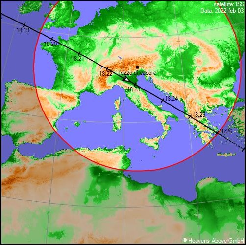 passaggio ISS 03 febbraio 2022