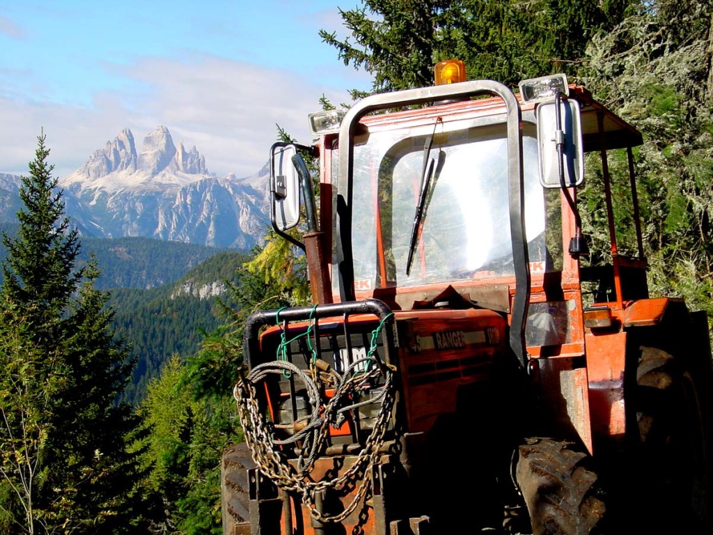 Dalla postazione "de la Bronzera" verso le Tre Cime di Lavaredo