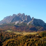 La Val de Cianpeviei, il pascolo di Polget (Pian dei Buoi) sullo sfondo del M. Ciarìdo
