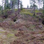 Panoramica completa dei 4 scatti precedenti dalla "Busa"; in alto scorre la linea della "Trincea de le Pionabade"