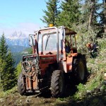 Sullo sfondo, questa volta, le Tre Cime di Lavaredo...