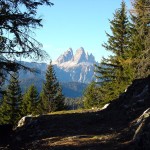 Particolare dello scorcio panoramico sulle Tre Cime