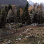 Panoramica con l'arrivo della "Strada de Mòio" e l'inizio della trincea "de le Pionbade"