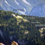 L'intera area tra il Forte Alto e il Forte Basso: in evidenza il Tornante "de i Peroi", da una ripresa dalla forcella San Lorenzo ripresa