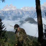 A ripristino quasi terminato si apre la veduta su Tre Cime di Lavaredo e Col Burgion