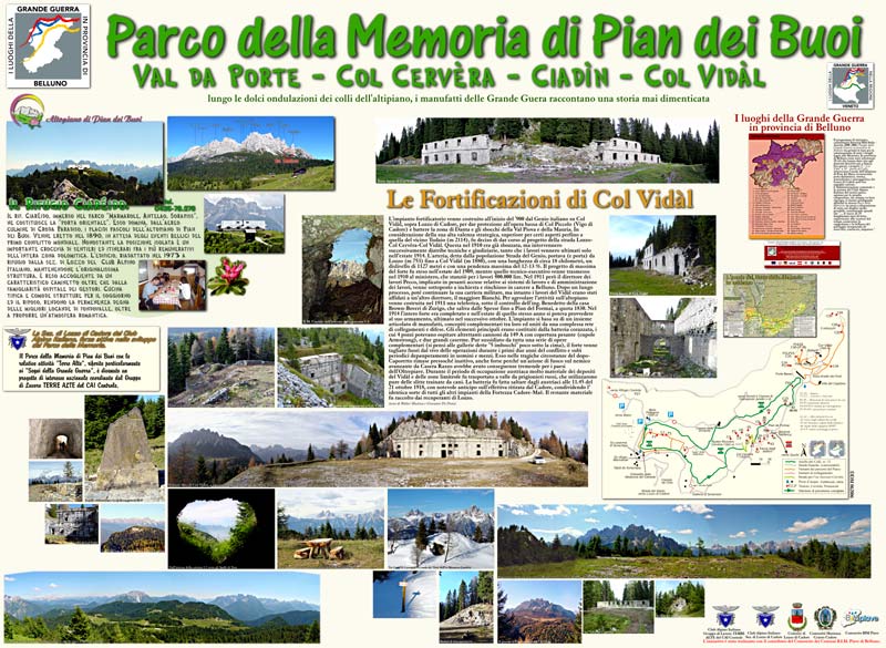 Parco della Memoria di Pian dei Buoi (Val da Porte, Col cervera, Ciadin, Col Vidal)