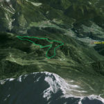 Il Parco della Memoria in 3D (da Google Earth): l'altopiano di Pian dei Buoi e la dorsale dei Colli che da Soracrepa giunge fino al Col Vidal ripresi da nord ovest