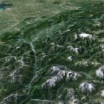 Il PdM in 3D (da Google Earth): dalle Marmarole alla laguna di Venezia