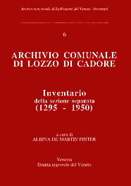 copertina archivio comunale di Lozzo di Cadore