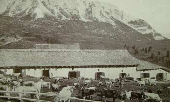 Sovergna con la Casera delle Armente, Pian dei Buoi e la Croda di S. Lorenzo (m. 2502) (Foto Gerardini)