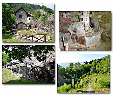 quattro scorci della Roggia dei Mulini di Lozzo di Cadore